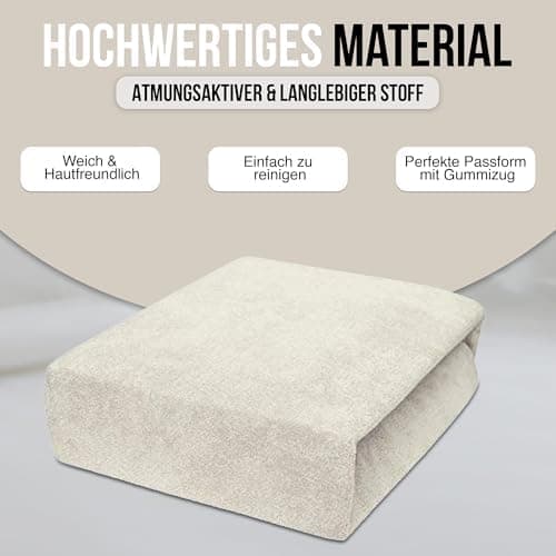 Elastisches Jersey-Spannbettlaken 90x180 cm – 100% Baumwolle, kuschelig warm