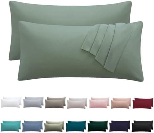 Kissenbezug 40x80 cm 2er Set – 100% Mikrofaser Beige, weich & bügelfrei mit Reißverschluss