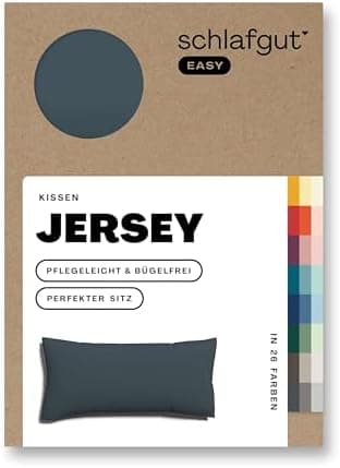 Schlafgut Easy Jersey Kissenbezug 40 x 40 cm – 100% Baumwolle, superweich & atmungsaktiv, Green Mid
