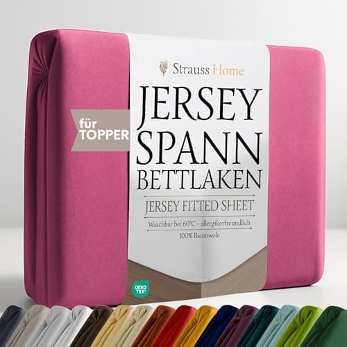 Jersey-Spannbettlaken / Spannbetttuch – 100% Baumwolle, 180x200–200x200 cm