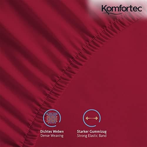 Komfortec Spannbettlaken 90x200 cm Jersey-Baumwolle – OEKO-TEX® Standard 100, Rundumgummizug für perfekte Passform, Weiß