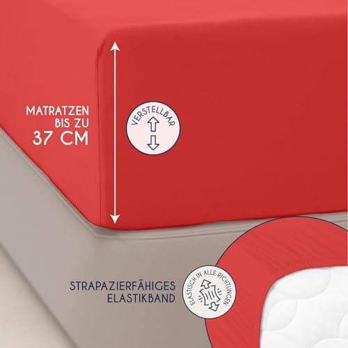 Dreamzie Topper-Spannbettlaken 180×200–200×200 cm – Jersey-Baumwolle 150 g/m², OEKO‑TEX STANDARD 100, extra niedrige Sei