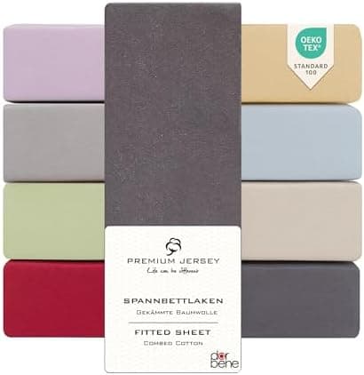 Spannbettlaken 90x200 – Jersey 100% gekämmte Baumwolle, passend für Matratzen bis 30 cm