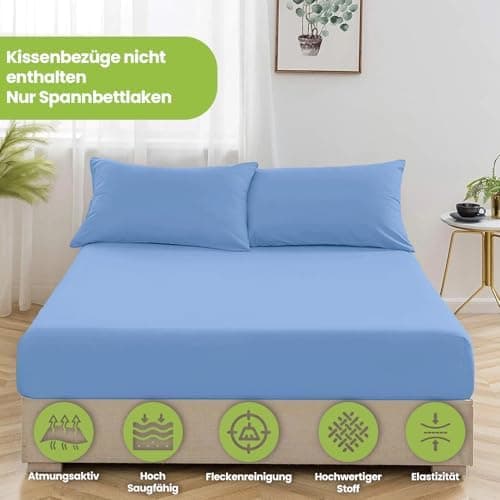 Julido Jersey-Spannbettlaken 140x200 cm – Baumwolle, OEKO-TEX® Standard 100, hautfreundlich & allergikergeeignet, Grün