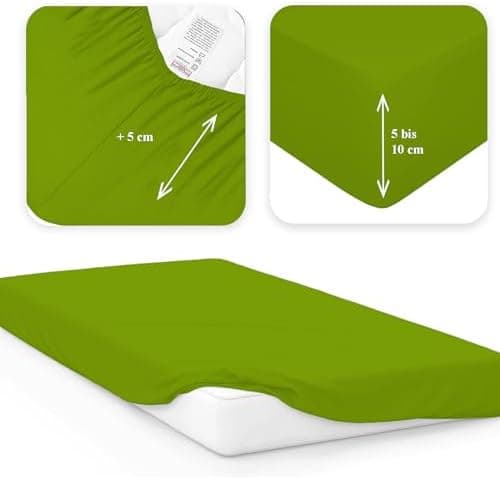 120x200 cm Jersey-Spannbettlaken – 100% Baumwolle, Weiß