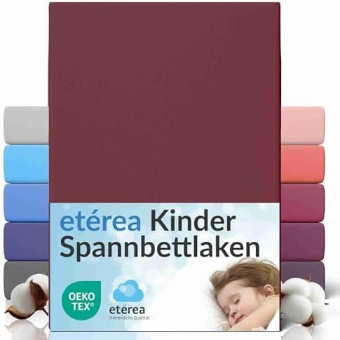 etérea Jersey-Spannbettlaken 80x200 cm Weiß – 100% Baumwolle, OEKO-TEX MADE IN GREEN & STANDARD 100