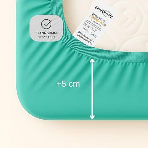 Spannbettlaken 120x200 cm – Jersey 100% Baumwolle – für Matratzen bis 25 cm Höhe