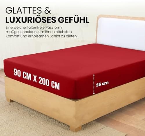 Utopia Bedding Spannbettlaken 180×200 cm – Grau, gebürstete Polyester‑Mikrofaser, OEKO‑TEX zertifiziert