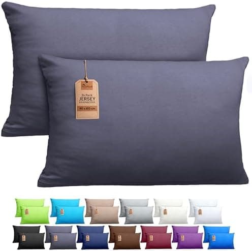 NatureMark Jersey Kissenbezüge – weich & atmungsaktiv, hautfreundlich – 40x40 cm, Anthrazit