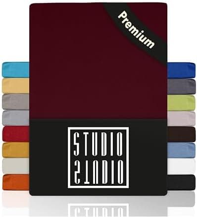 STUDIO Spannbettlaken Jersey – 97 % Baumwolle / 3 % Elastan – 120×200 / 120×220 / 130×200 / 130×220 cm, passend für Matr
