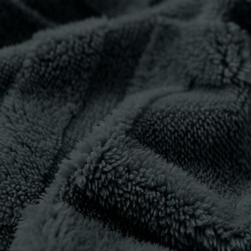 Kuschelige Plüsch-Bettwäsche 135x200 cm – Teddy-Fleece, extra warm, inkl. Kissenbezug 80x80 cm (Grau)