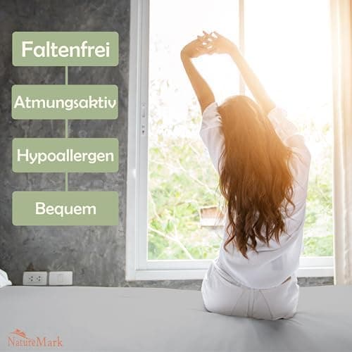 NatureMark Mikrofaser-Spannbettlaken 90x200–100x200 cm, türkis