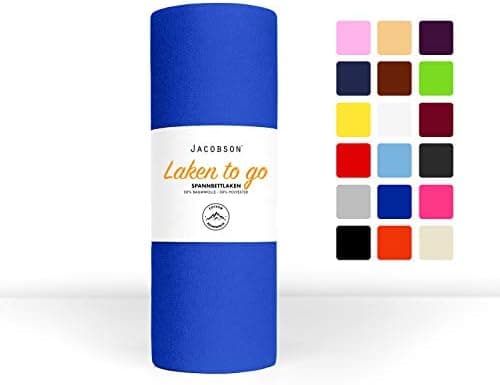 Jacobson Jersey-Spannbettlaken – 50% Baumwolle/50% Polyester, elastisch & hautsympathisch – 180–200 x 200 cm, 1er Set, N