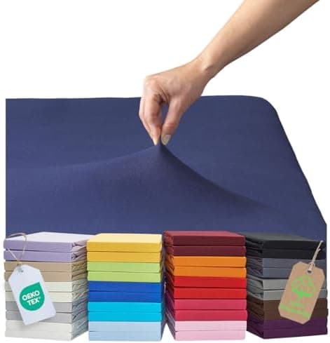 MALIKA® Spannbettlaken 120x200 cm – Jersey-Baumwolle Spannbetttuch, passend für Matratzen bis 28 cm
