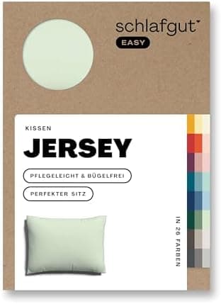 Schlafgut Easy Jersey Kissenbezug 40 x 40 cm – 100% Baumwolle, superweich & atmungsaktiv, Green Mid