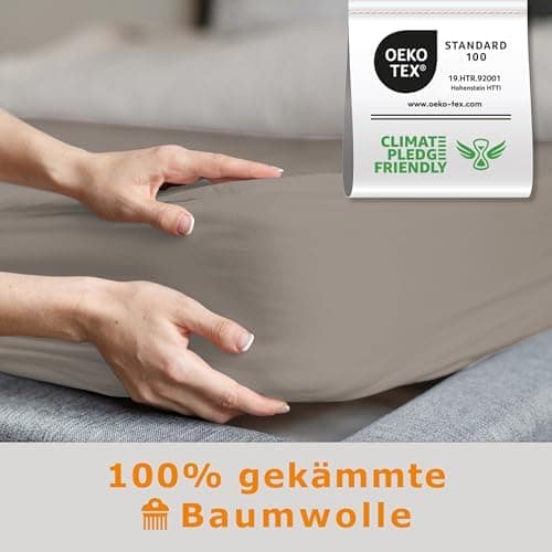 home4good Spannbettlaken 120x200 cm – Jersey 100% Baumwolle (OEKO-TEX STANDARD 100) – für Matratzenhöhe 15–25 cm, Weiß