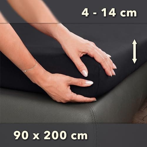 STUDIO Basic Spannbettlaken 200×220 cm – Jersey aus 100% gekämmter Baumwolle, elastisch & bügelfrei, passend für Matratz