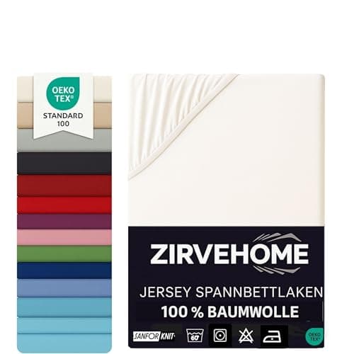 Spannbettlaken 120x200 cm – Jersey 100% Baumwolle – für Matratzen bis 25 cm Höhe