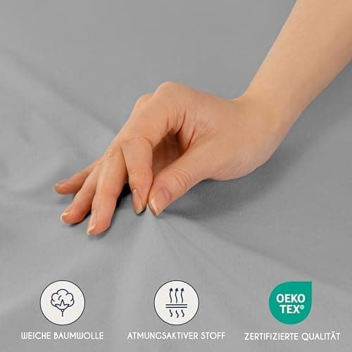 Dreamzie Spannbettlaken 90x190/200 cm – 100% Jersey‑Baumwolle, OEKO‑TEX STANDARD 100