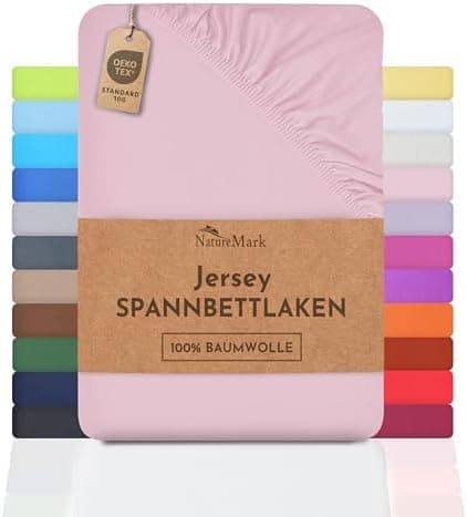 NatureMark Jersey-Spannbettlaken – 100% Baumwolle, 120 x 200 cm (Schoko Braun)