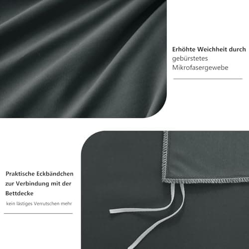RUIKASI Bettwäsche-Set 4-teilig 135x200 Mikrofaser, 2x Bettbezug 135x200 + 2x Kissenbezug 80x80 cm, OEKO‑TEX, weich & bü