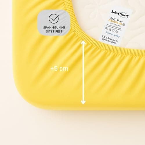 Spannbettlaken 120x200 cm – Jersey 100% Baumwolle – für Matratzen bis 25 cm Höhe