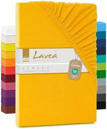 Lavea Spannbettlaken 120x200 cm – atmungsaktives Baumwoll‑Jersey, passend für Matratzen bis 20 cm (Mittelgrau)