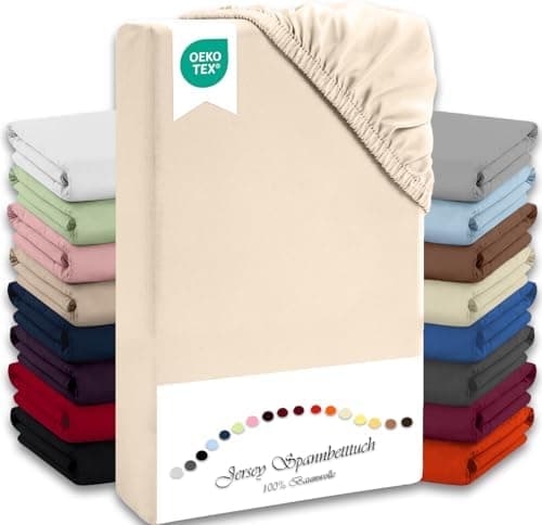 Julido Jersey-Spannbettlaken 140x200 cm – Baumwolle, OEKO-TEX® Standard 100, hautfreundlich & allergikergeeignet, Grün