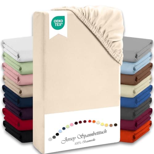 Julido Jersey-Spannbettlaken 140x200 cm – Baumwolle, OEKO-TEX® Standard 100, hautfreundlich & allergikergeeignet, Grün