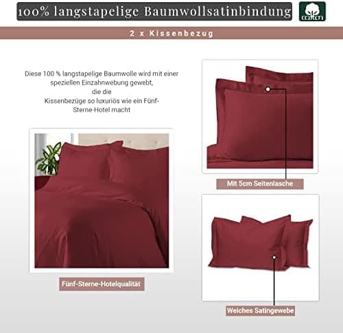 Pizuna Kissenbezüge 2er-Pack 40 x 80 cm Dunkelblau – 100% Langstapel-Baumwolle, 400 Fadenzahl