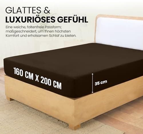 Utopia Bedding Spannbettlaken 180×200 cm – Grau, gebürstete Polyester‑Mikrofaser, OEKO‑TEX zertifiziert