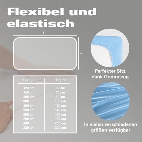 BaSaTex Bio-Jersey Spannbettlaken 120x200 cm – 100% Bio-Baumwolle, GOTS-zertifiziert – Taupe