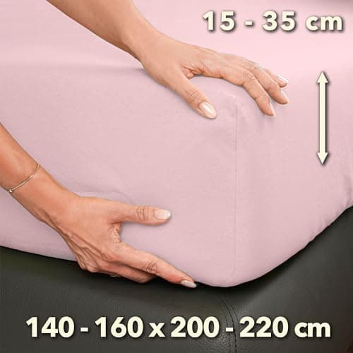 STUDIO Spannbettlaken Jersey – 97 % Baumwolle / 3 % Elastan – 120×200 / 120×220 / 130×200 / 130×220 cm, passend für Matr
