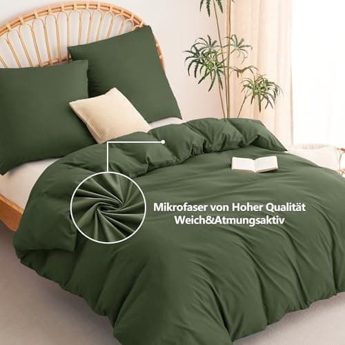 WAVVE Bettwäsche 135x200 – 4‑teiliges Mikrofaser‑Set Anthrazit (inkl. 2×80×80 cm Kissenbezüge) mit Reißverschluss, OEKO‑