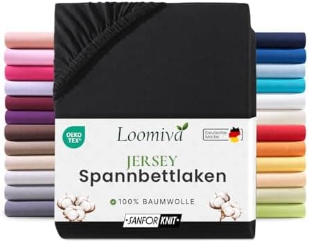 Jersey-Spannbettlaken 100% Baumwolle – 90–100×200 cm, für Matratzen bis 25 cm (Steghöhe bis 23 cm), Beige