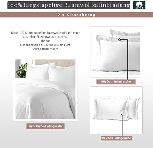 Pizuna Kissenbezüge 2er-Pack 40 x 80 cm Dunkelblau – 100% Langstapel-Baumwolle, 400 Fadenzahl