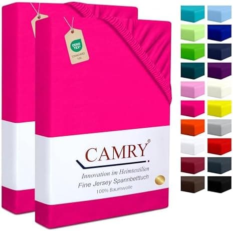 Camry Spannbettlaken 180x200–200x200 cm – Baumwoll‑Jersey Orange