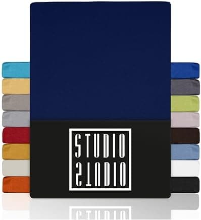 STUDIO Basic Spannbettlaken 200×220 cm – Jersey aus 100% gekämmter Baumwolle, elastisch & bügelfrei, passend für Matratz