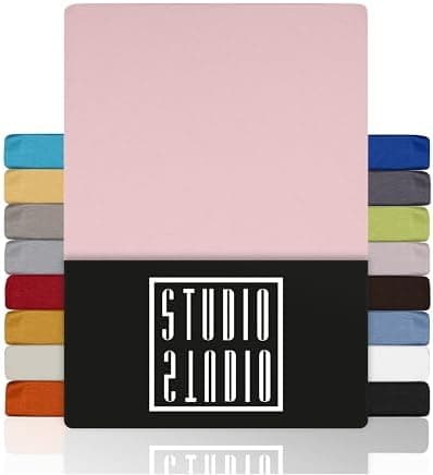 STUDIO Basic Spannbettlaken 200×220 cm – Jersey aus 100% gekämmter Baumwolle, elastisch & bügelfrei, passend für Matratz