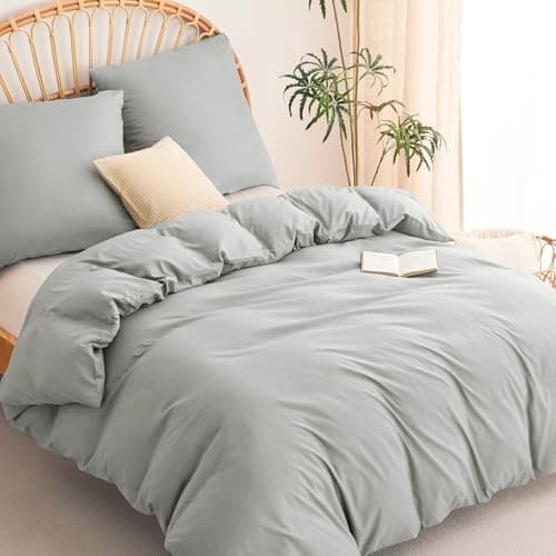 WAVVE Bettwäsche 135x200 – 4‑teiliges Mikrofaser‑Set Anthrazit (inkl. 2×80×80 cm Kissenbezüge) mit Reißverschluss, OEKO‑
