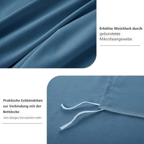 RUIKASI Bettwäsche-Set 4-teilig 135x200 Mikrofaser, 2x Bettbezug 135x200 + 2x Kissenbezug 80x80 cm, OEKO‑TEX, weich & bü