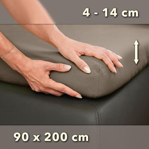STUDIO Basic Spannbettlaken 200×220 cm – Jersey aus 100% gekämmter Baumwolle, elastisch & bügelfrei, passend für Matratz