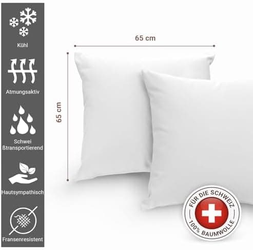 Pizuna Kissenbezüge 2er-Pack 40 x 80 cm Dunkelblau – 100% Langstapel-Baumwolle, 400 Fadenzahl