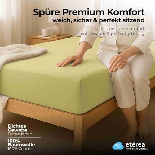 etérea Jersey-Spannbettlaken 80x200 cm Weiß – 100% Baumwolle, OEKO-TEX MADE IN GREEN & STANDARD 100