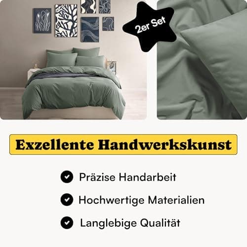 Perkal Kissenbezug Set 40x80 cm (2er) – 100% Bio-Baumwolle