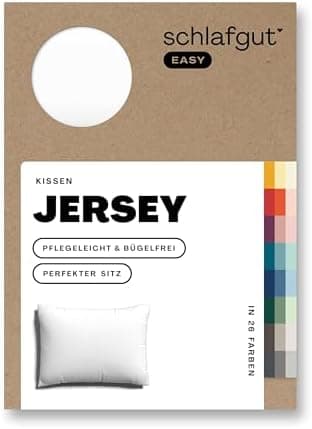 Schlafgut Easy Jersey Kissenbezug 40 x 40 cm – 100% Baumwolle, superweich & atmungsaktiv, Green Mid