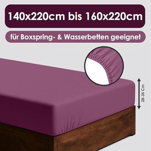 Jersey-Spannbettlaken / Spannbetttuch – 100% Baumwolle, 180x200–200x200 cm