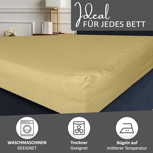 Leonado Vicent Spannbettlaken – 100% Baumwolle Jersey, Größen 180×200 & 200×200 cm, Grau