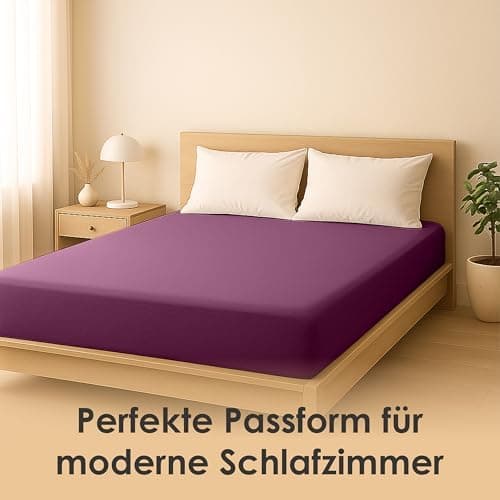 Jersey-Spannbettlaken / Spannbetttuch – 100% Baumwolle, 180x200–200x200 cm