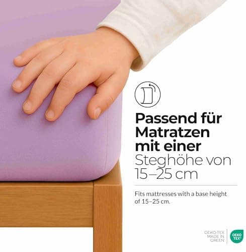 etérea Jersey-Spannbettlaken 80x200 cm Weiß – 100% Baumwolle, OEKO-TEX MADE IN GREEN & STANDARD 100
